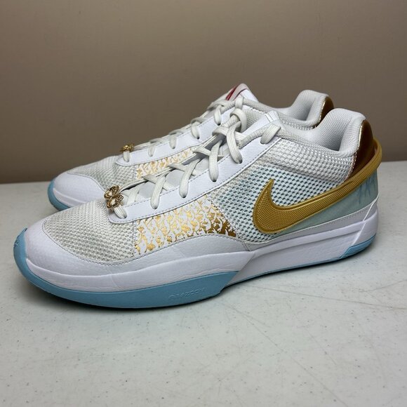 Size 14 Nike Ja Morant 1 CNY‎ Chinese New Year White Gold Blue FV1290-100
